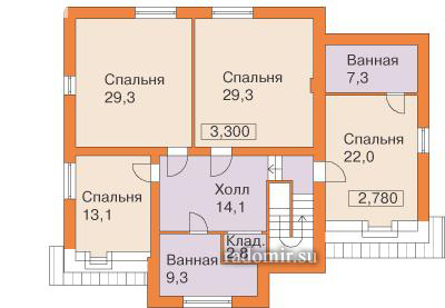 План мансардного этажа - проект дома ПРЖ-1